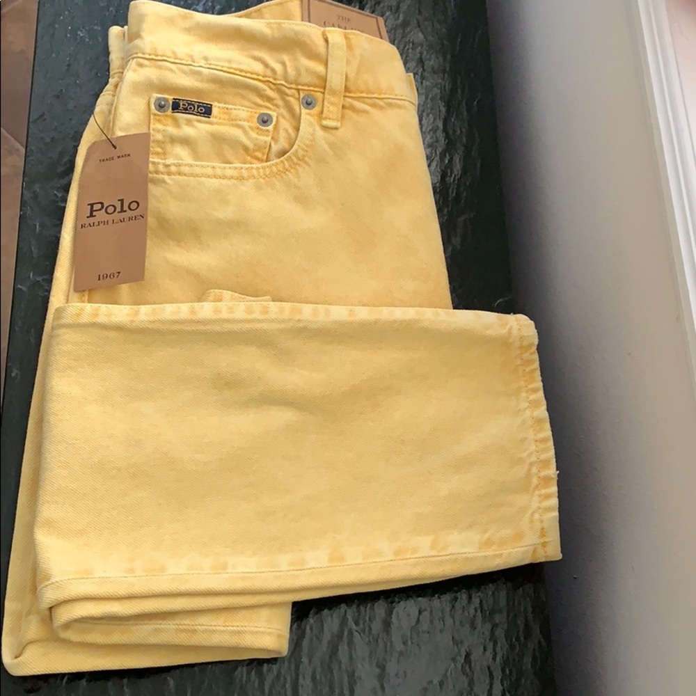 Polo Callen High Rise Yellow Slim Button Fly Jeans